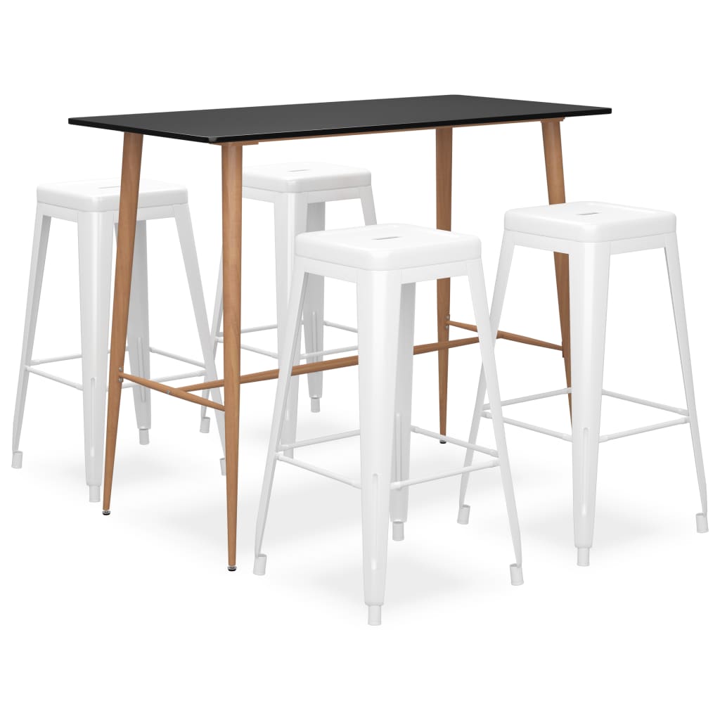 5 Pcs conjunto de bar preto e branco