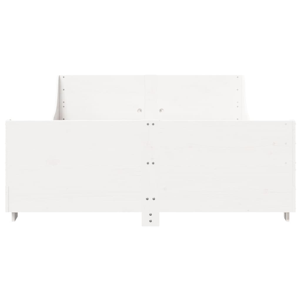 Cama sem colchão 120x200 cm madeira de pinho maciça branco