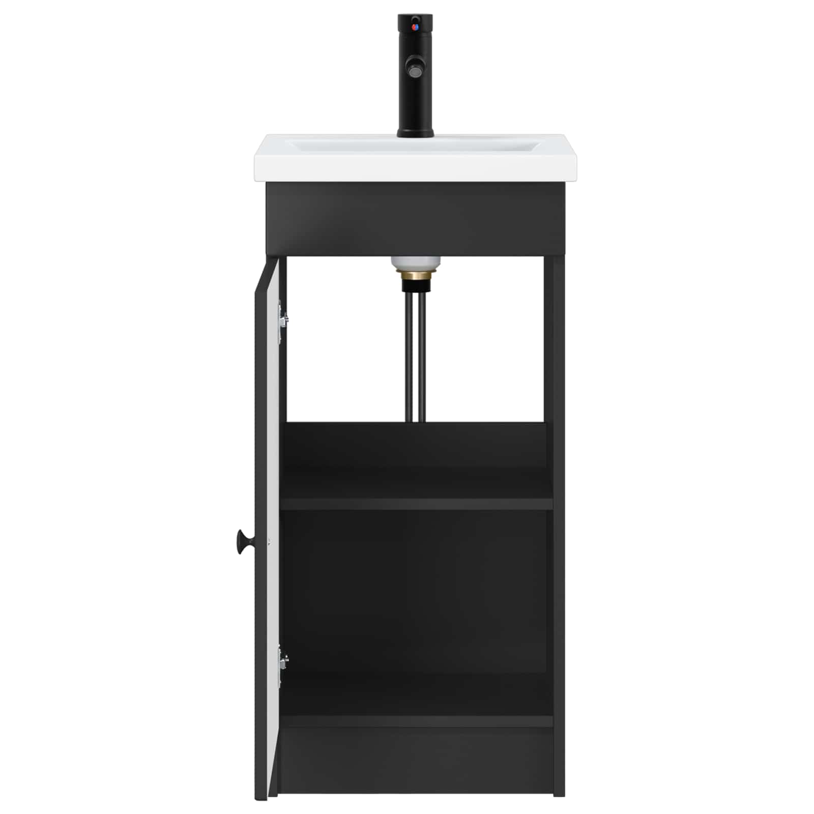 Gabinete de banheiro com pia preto 42 x 40 x 84,5 cm