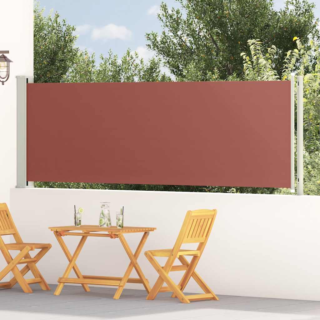 Toldo lateral retrátil para pátio 117x600 cm castanho