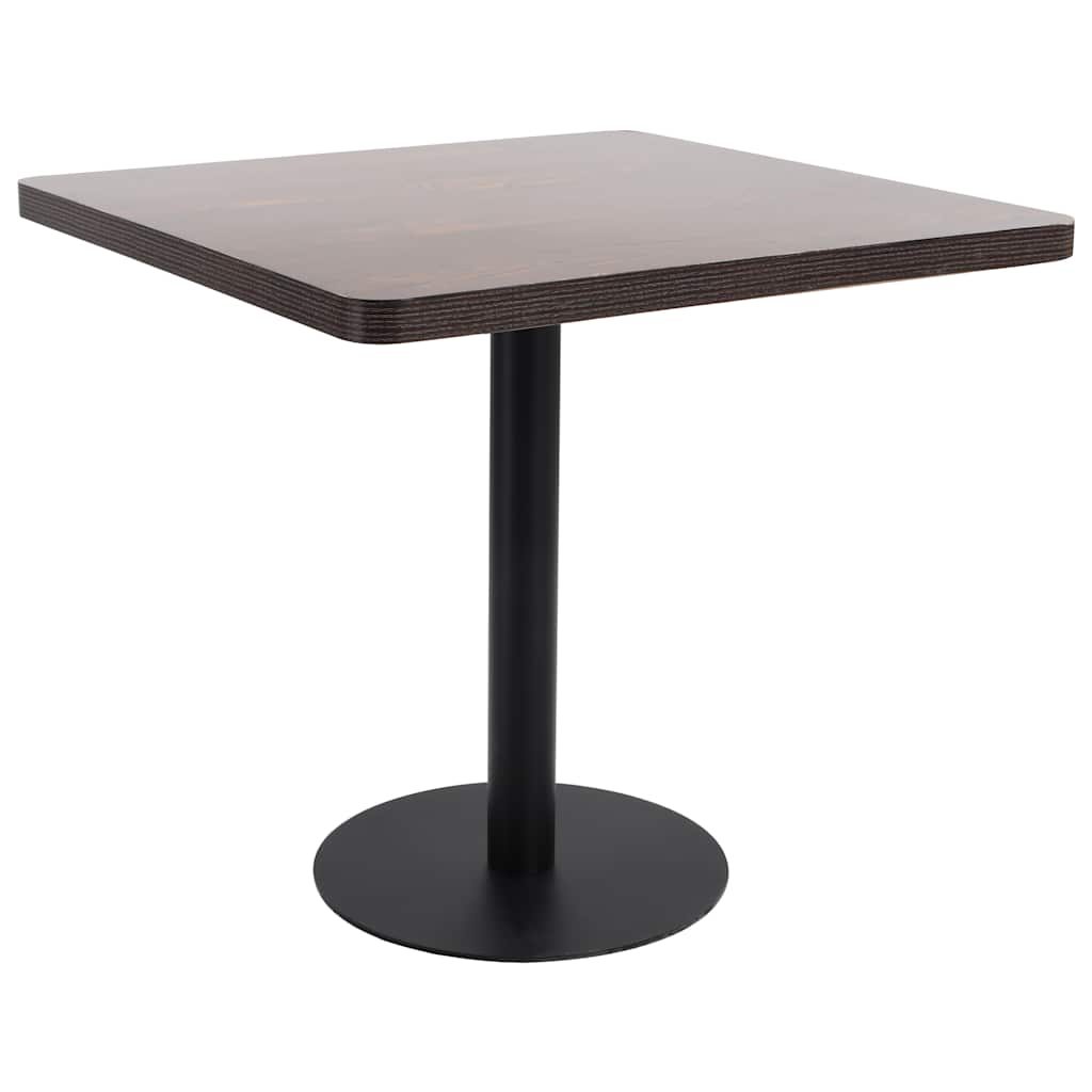 Mesa bistrô 80x80 cm MDF castanho-escuro