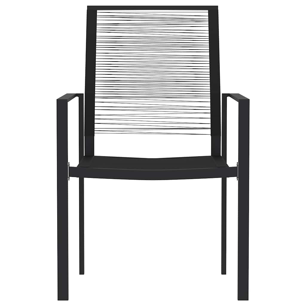 3 Pcs conjunto de jantar para jardim preto