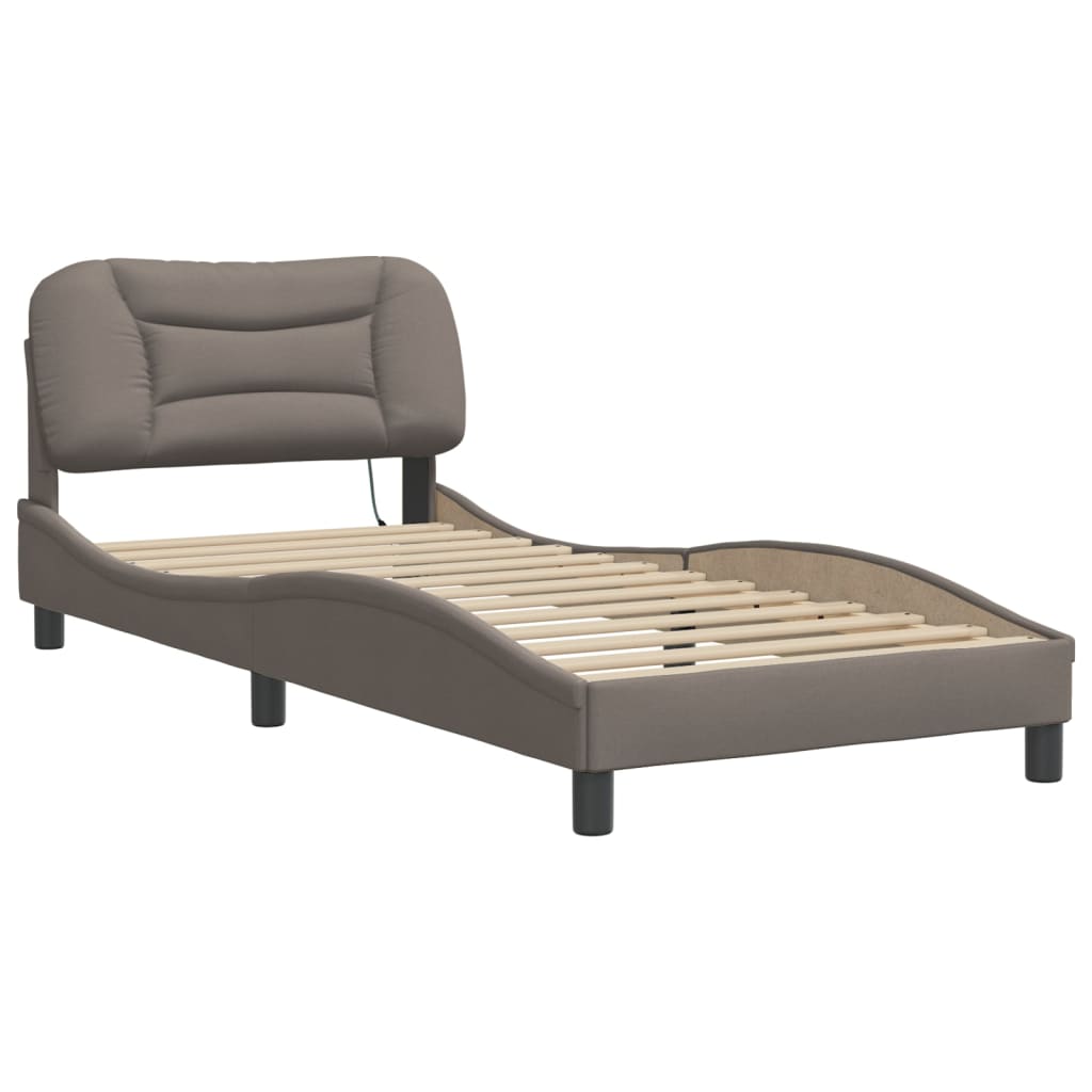 Estrutura de cama com LED sem colchão hvar 90x190 cm tecido