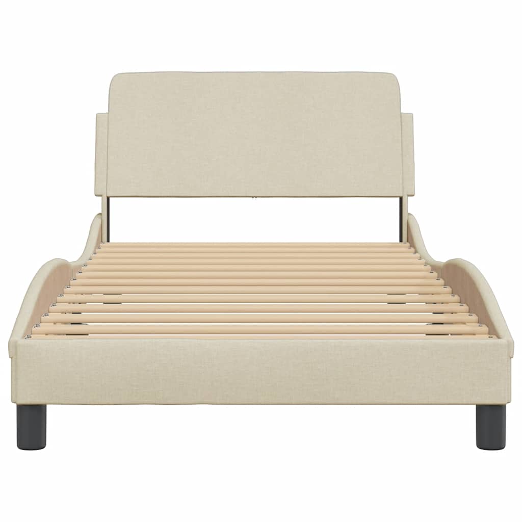 Estrutura de cama dover 100x200 cm tecido cor creme