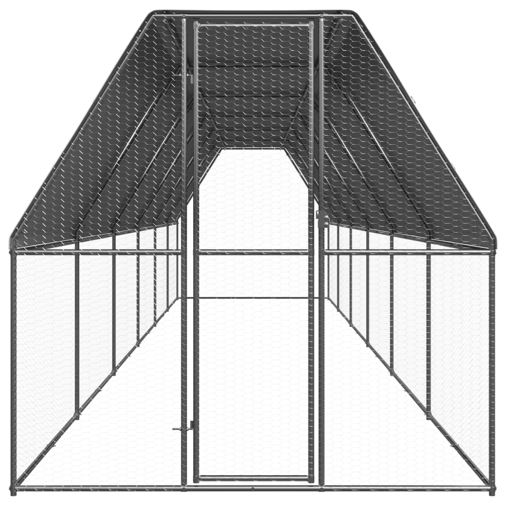 Galinheiro de exterior 2x12x2 m aço galvanizado