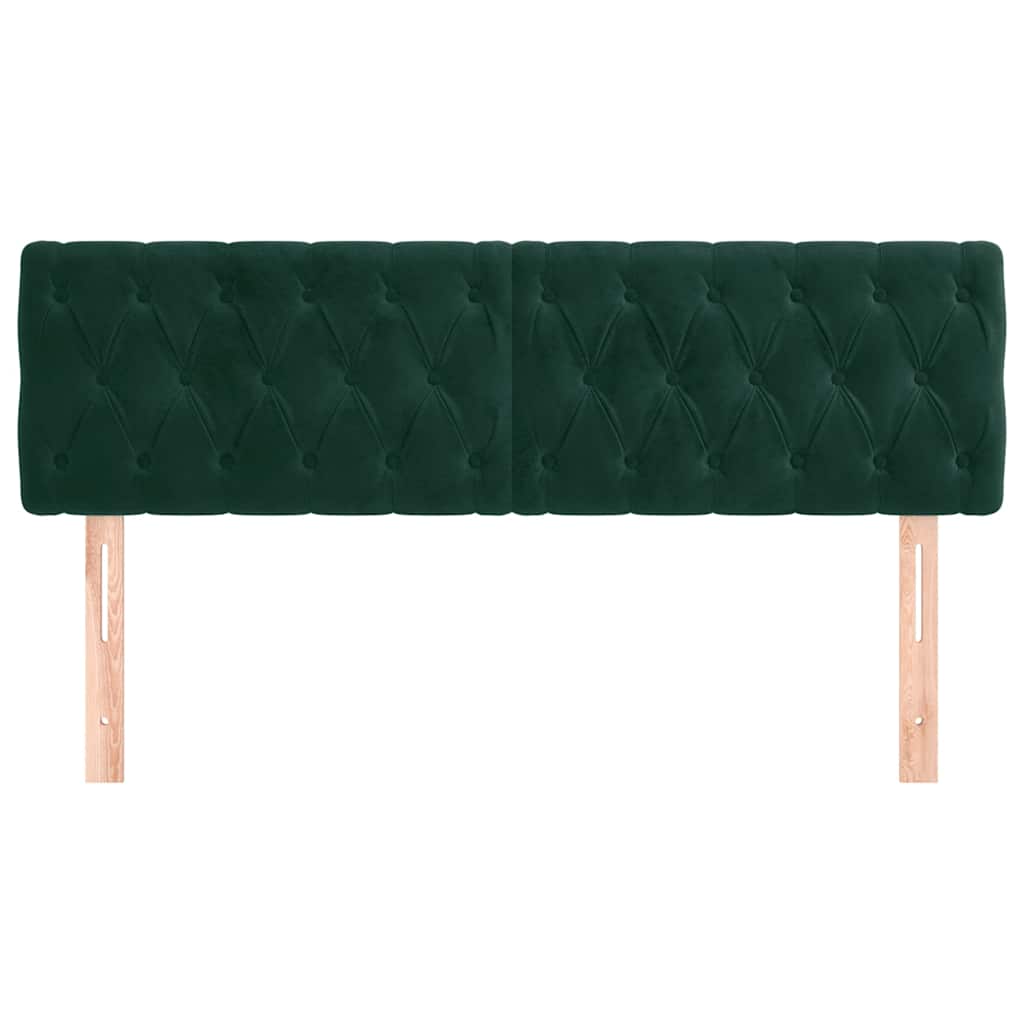 Cabeceiras verde-escuro 144x7x78/88 cm veludo