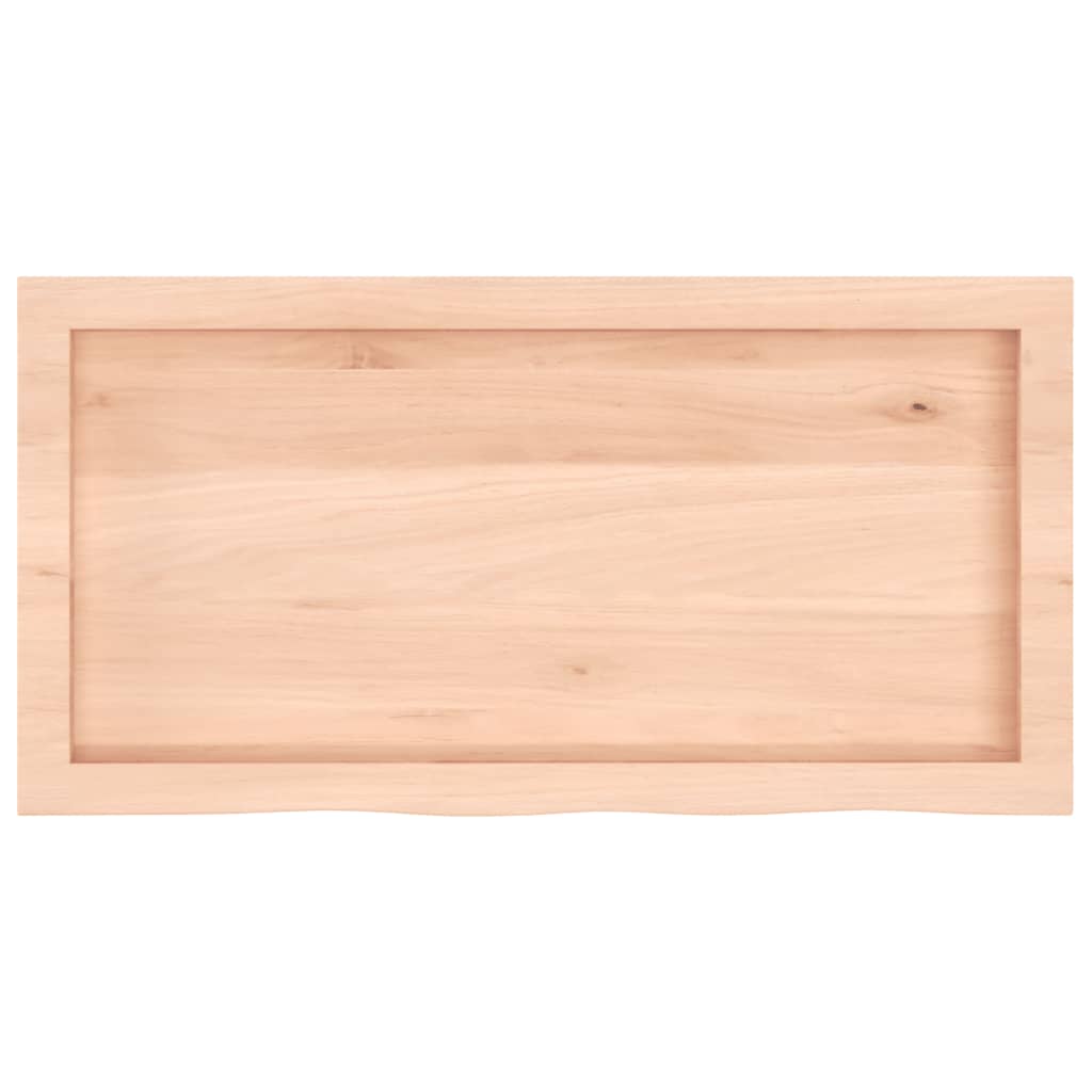 Tampo de mesa 80x40x(2-4) cm carvalho maciço não tratado