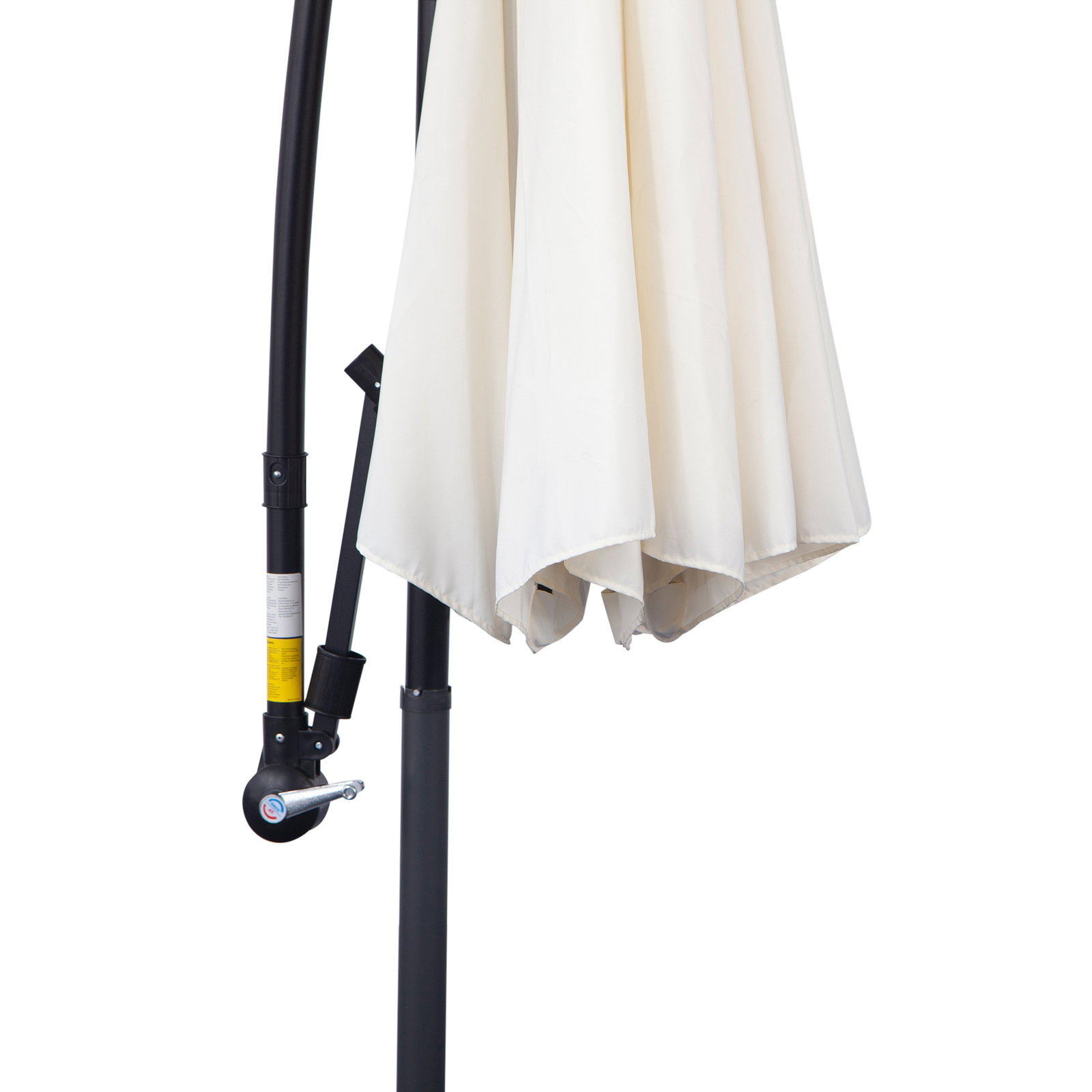 Chapéu de sol de jardim ø295x245 cm chapéu de sol excêntrico inclinável com manivela base cruzada creme