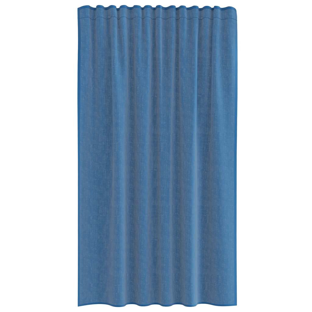 Cortinas de voile com bolsos para varão 2 pcs azul real