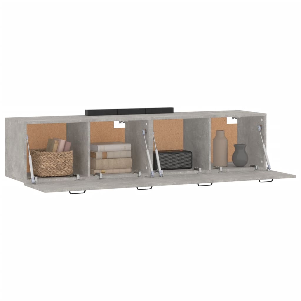 Armário parede 2 pcs 60x36,5x35 cm madeira proce. cinza cimento