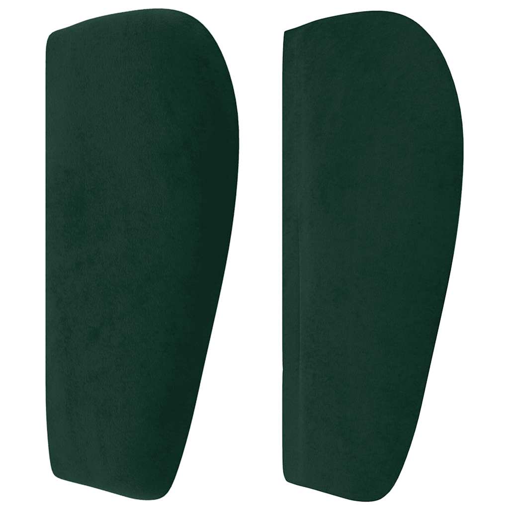 Cabeceira de cama c/ abas veludo 147x23x78/88cm verde-escuro