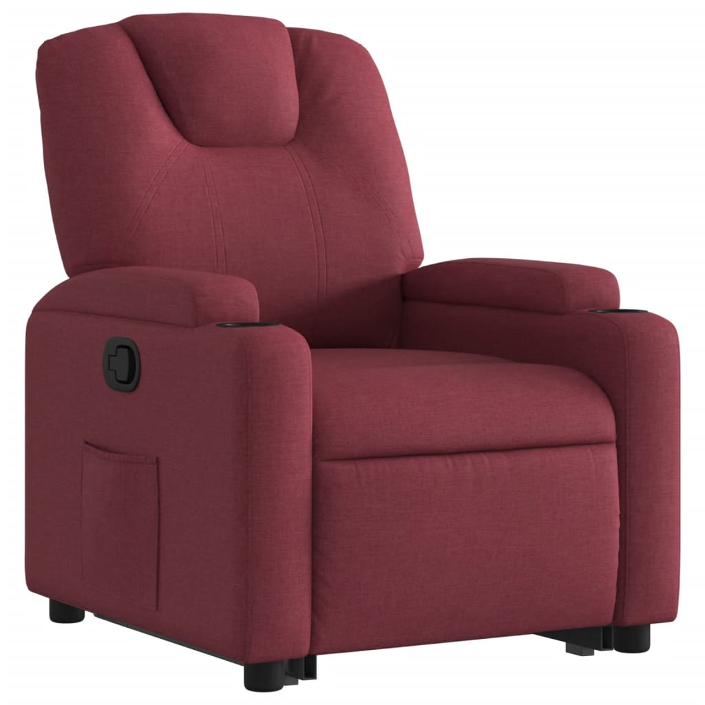 Poltrona reclinável elevatória tecido vermelho tinto