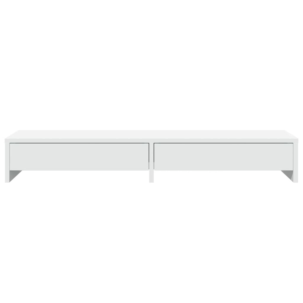 Suporte para monitor com gavetas, branco, 100x27x15 cm, madeira projetada