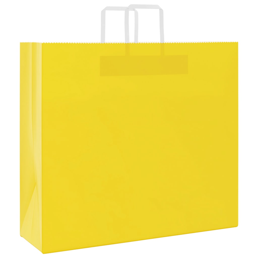 Sacos de papel 250 unid com alças amarelo 54x15x49 cm