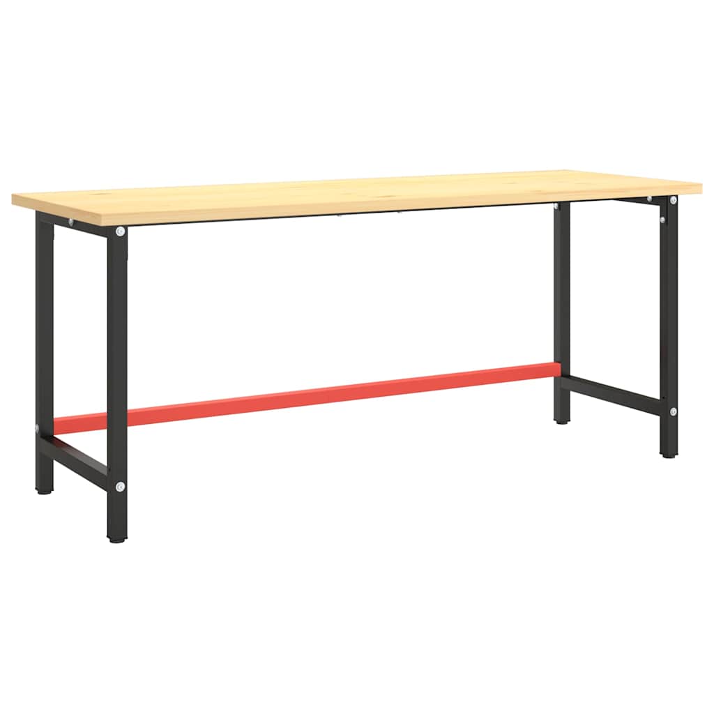 Estrutura p/ bancada 180x57x79 cm metal preto e vermelho mate