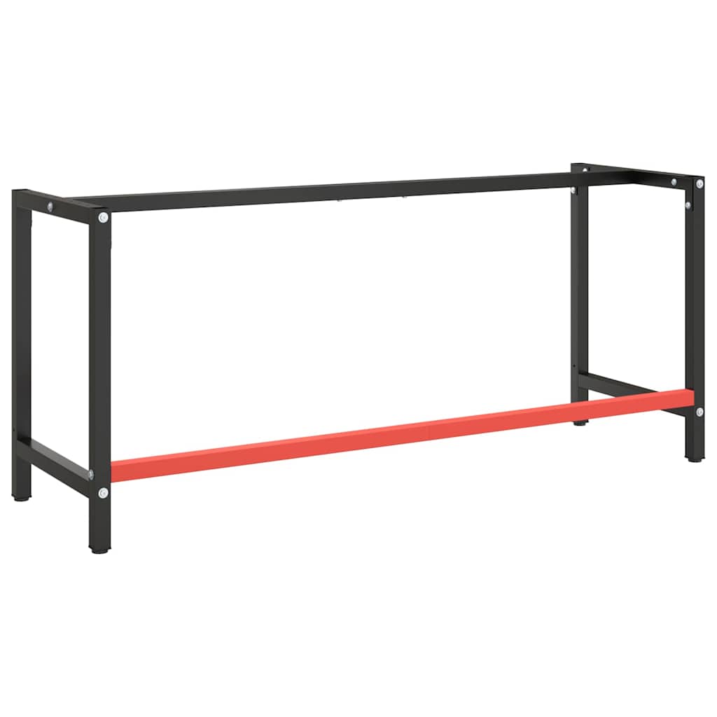 Estrutura p/ bancada 180x57x79 cm metal preto e vermelho mate