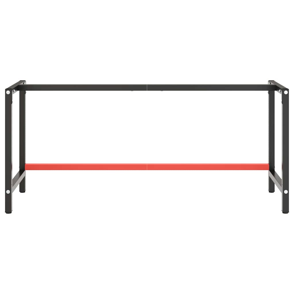 Estrutura p/ bancada 180x57x79 cm metal preto e vermelho mate