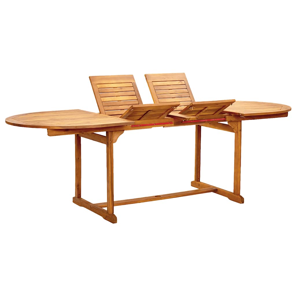 7 Pcs conjunto de jantar para jardim acácia maciça e textilene