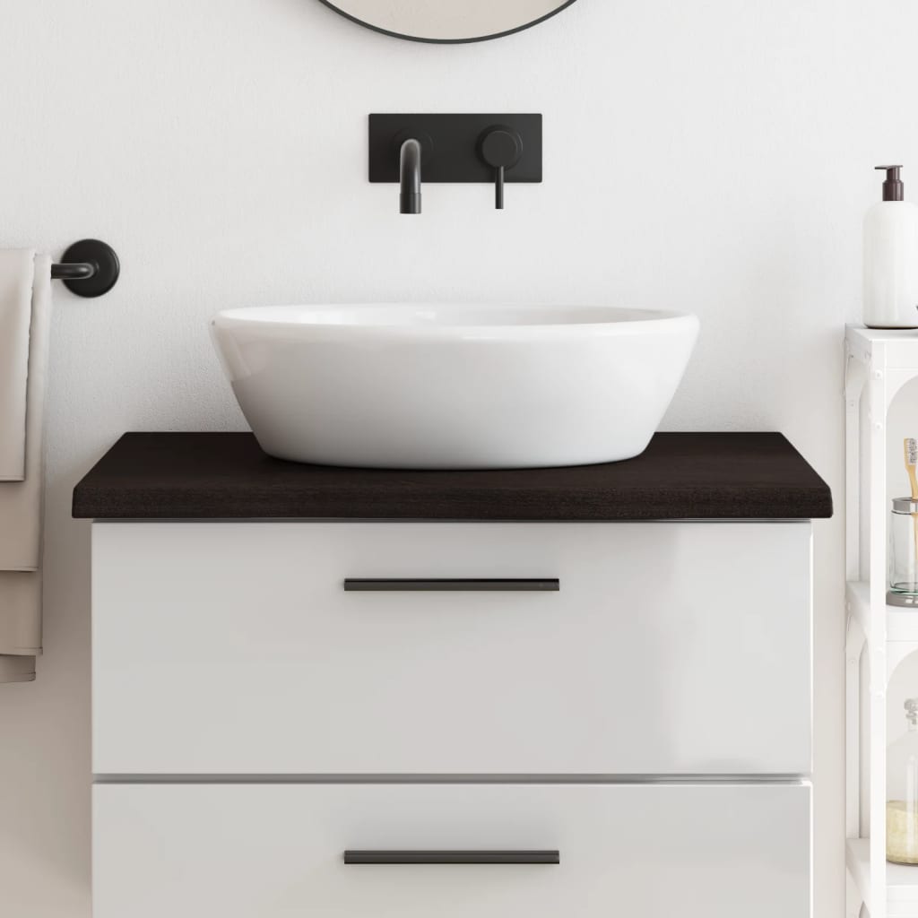 Bancada p/ wc 80x60x(2-4)cm madeira tratada maciça castanho