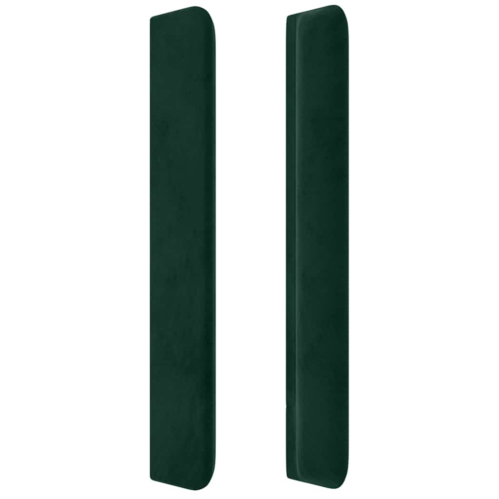 Cabeceira cama c/ abas veludo 147x16x118/128 cm verde-escuro