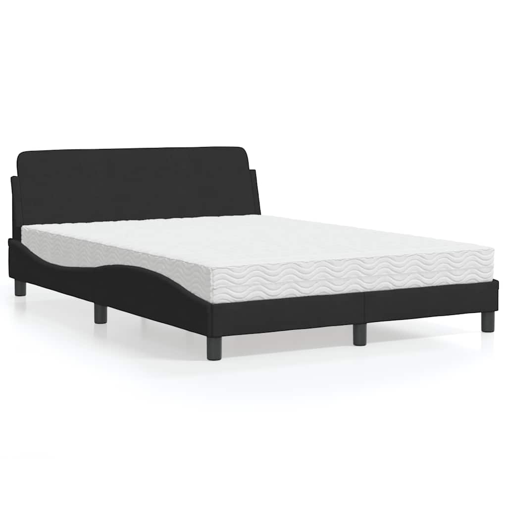 Cama com colchão dover 140x200 cm veludo preto