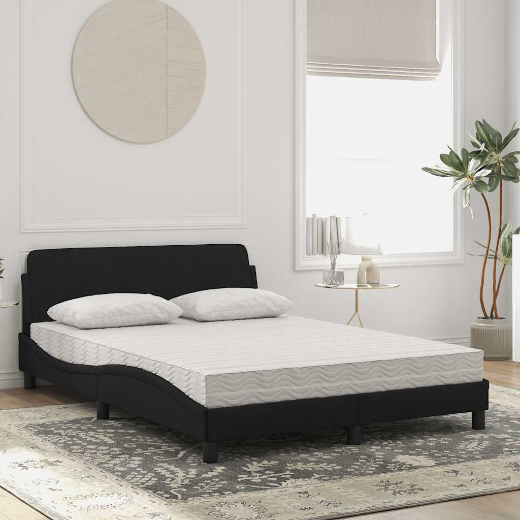 Cama com colchão dover 140x200 cm veludo preto