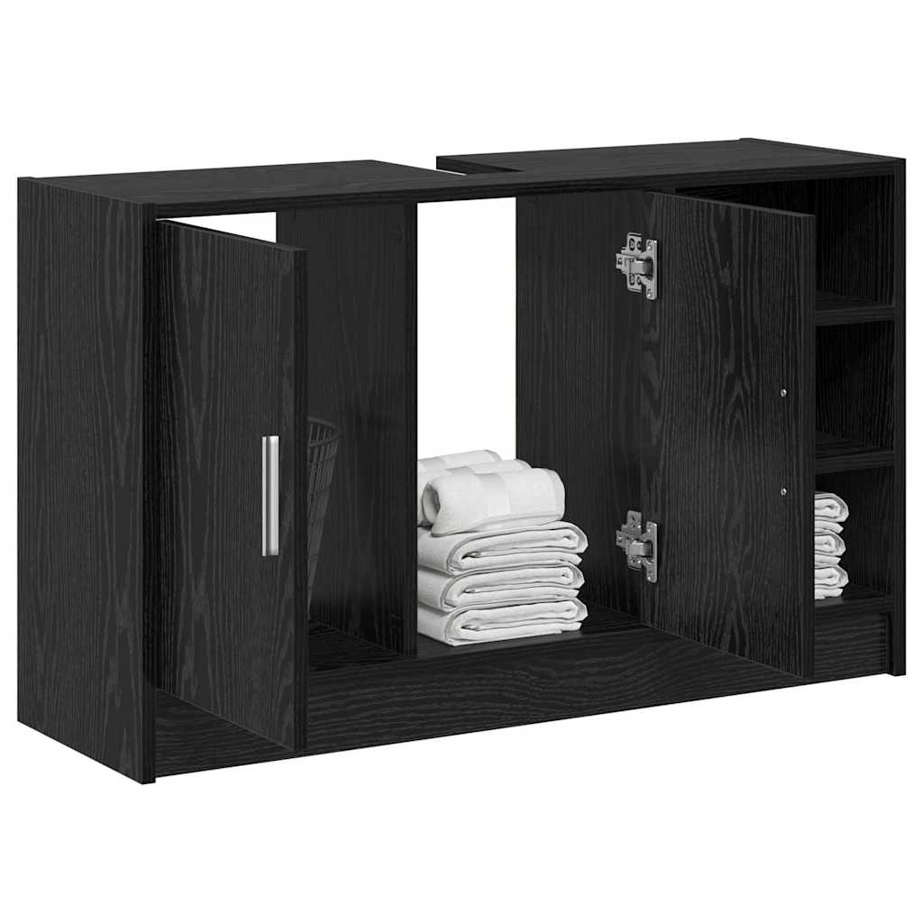 Armário de banheiro carvalho preto 90 x 29 x 55 cm