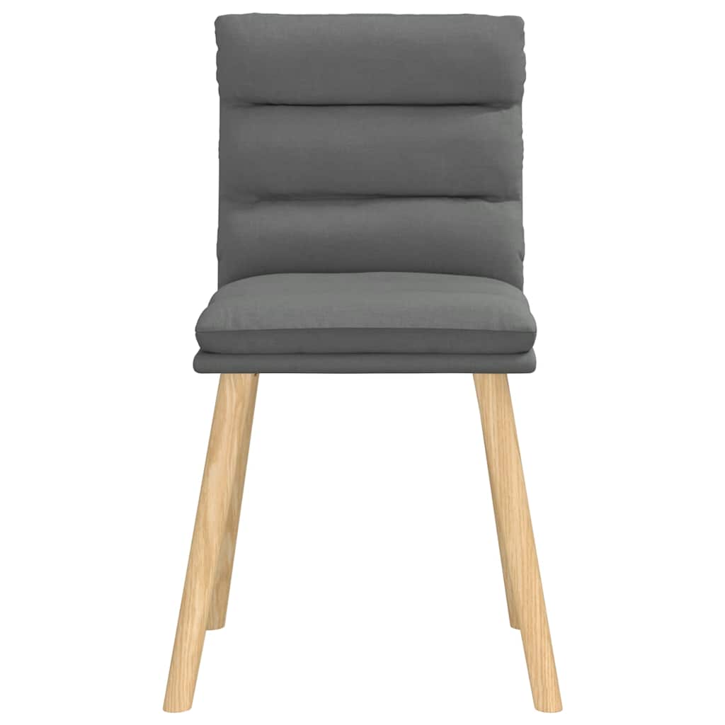 Cadeiras de jantar 4 pcs tecido cinzento-escuro