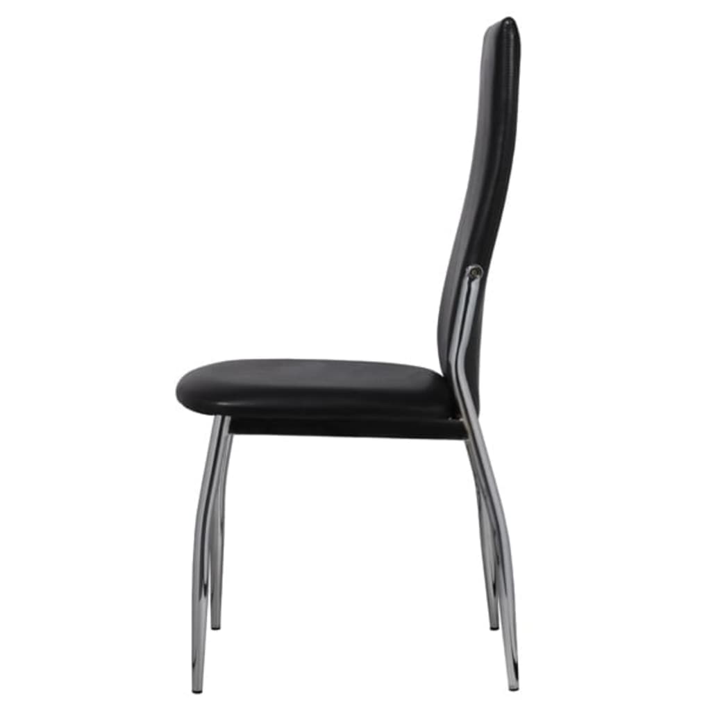 Cadeiras de jantar 6 pcs couro artificial preto