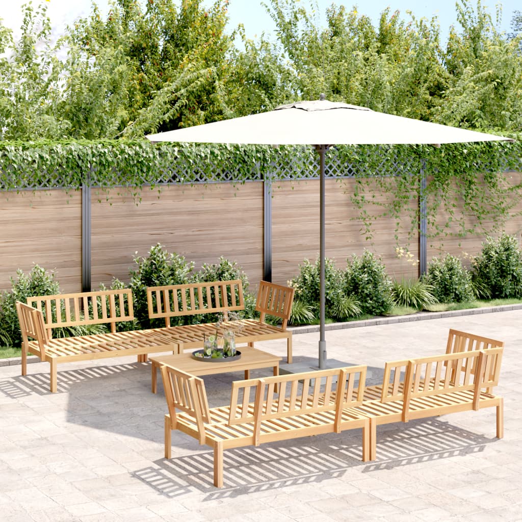 5 Pcs conjunto de móveis de paletes p/ jardim acácia maciça