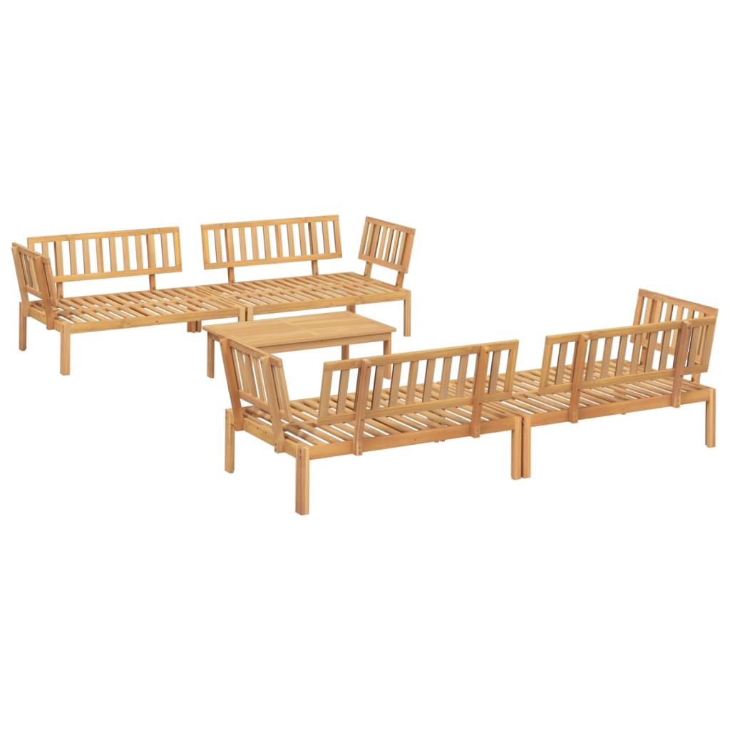 5 Pcs conjunto de móveis de paletes p/ jardim acácia maciça