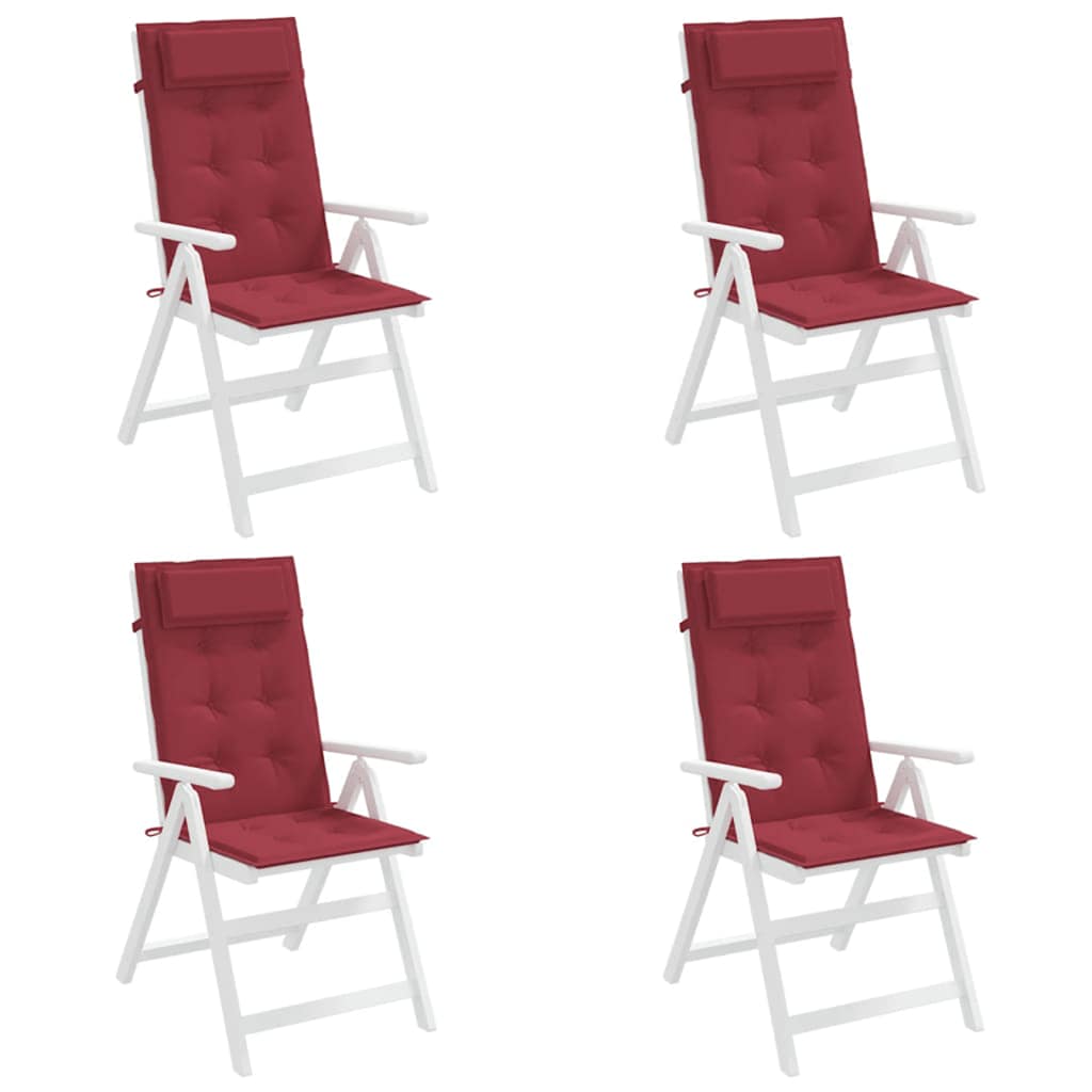 Almofadões p/ cadeira encosto alto 4 pcs oxford vermelho tinto