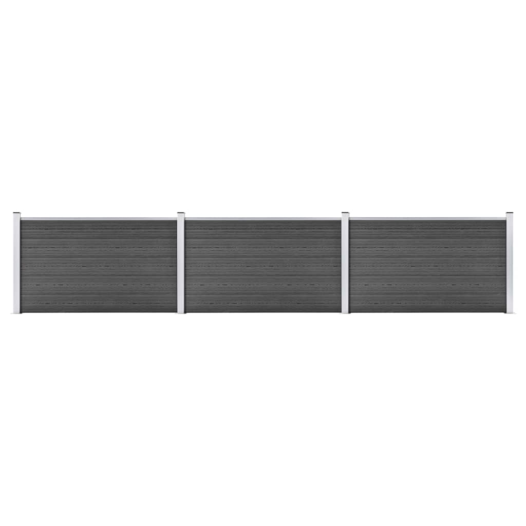Conjunto de painéis de vedação wpc 526x105 cm preto