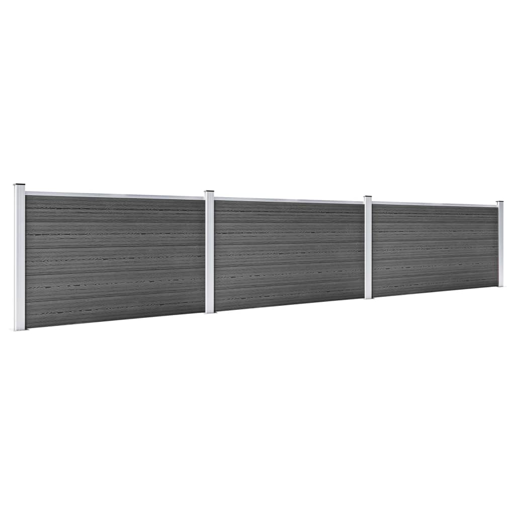 Conjunto de painéis de vedação wpc 526x105 cm preto