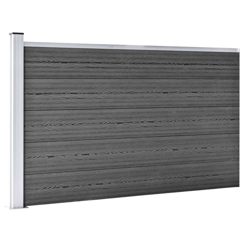 Conjunto de painéis de vedação wpc 526x105 cm preto