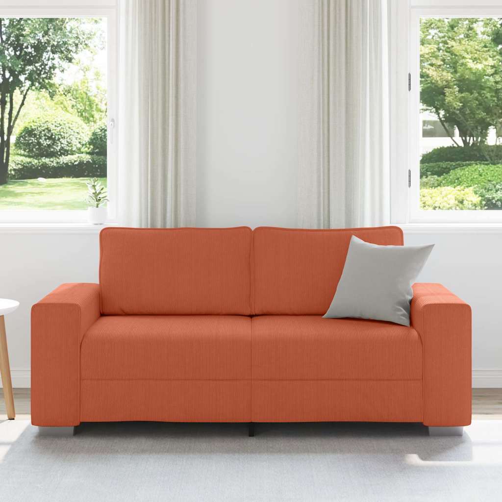 Sofá-luvas 180x77x82 cm tecido corduroy laranja vermelho