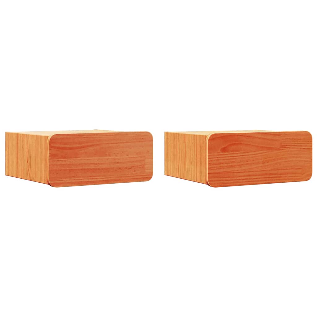 Mesa-de-cabeceira 2 unid. marrom cera 39 x 34 x 16,5 cm