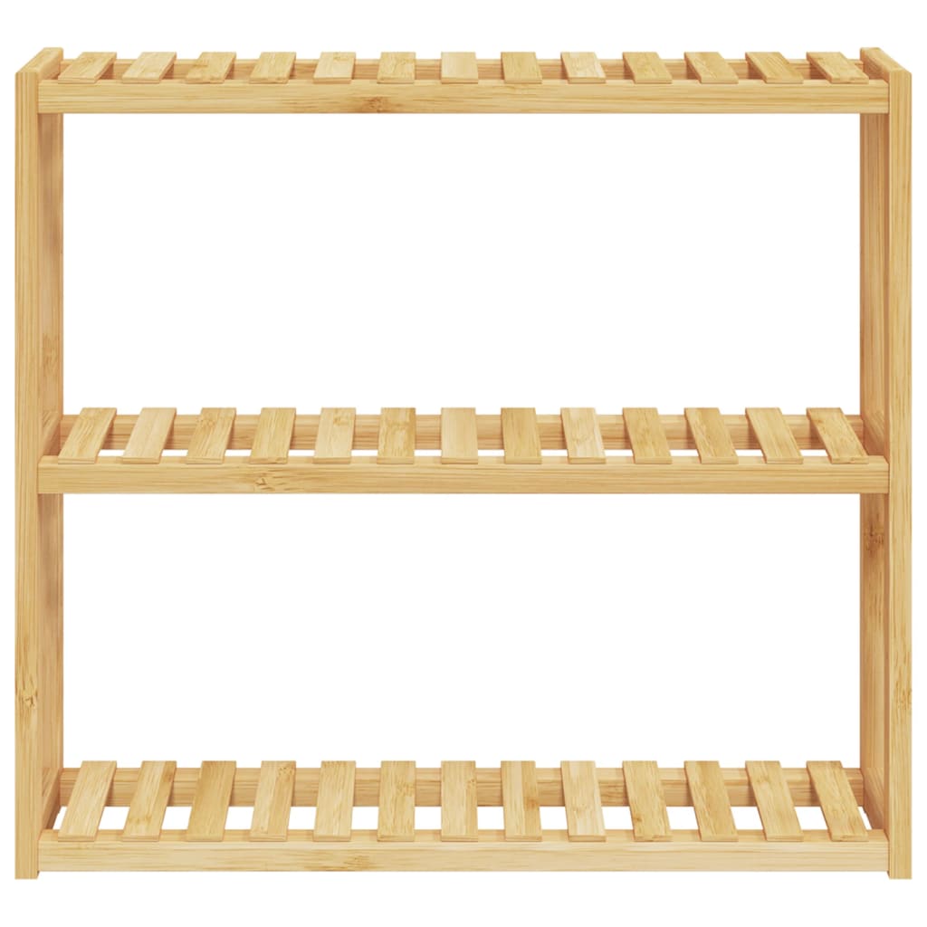 Unidade de 3 prateleiras de parede p/ wc 60x15x54 cm bambu