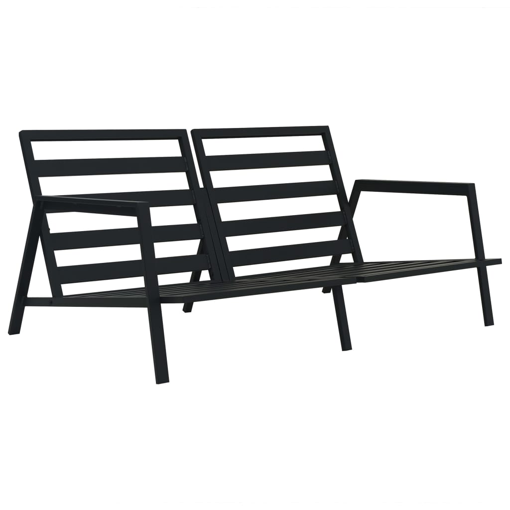 4 Pcs conj. lounge jardim + almofadões alumínio cinzento-escuro