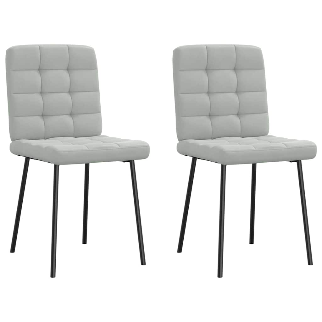 Cadeiras de jantar 2 pcs veludo cinzento-claro