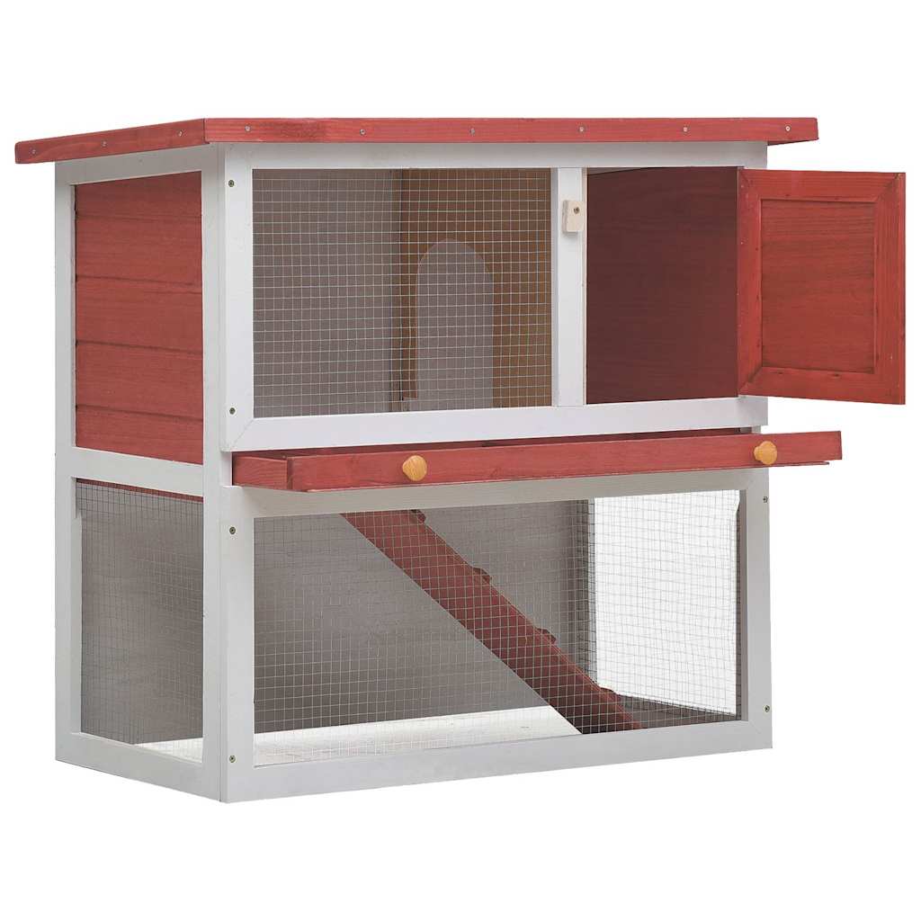 Coelheira de exterior 1 porta madeira vermelho