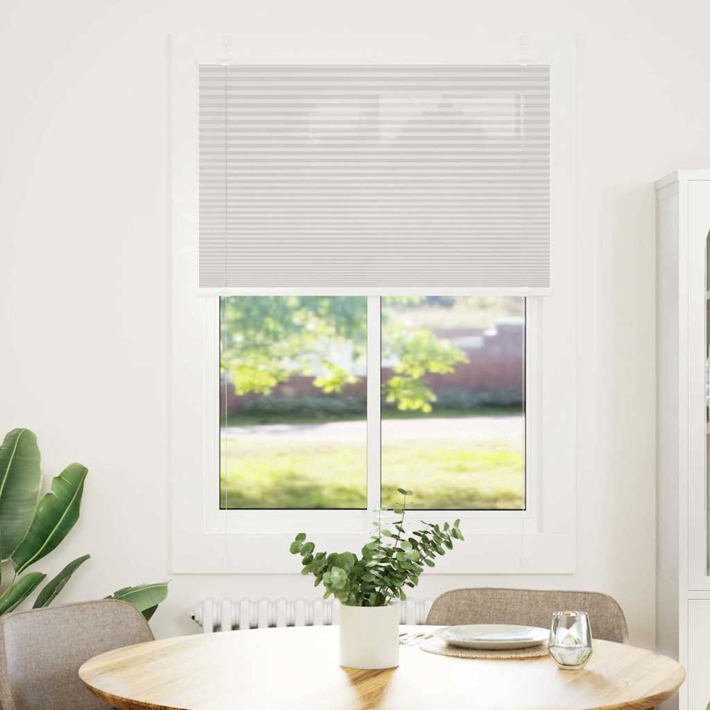 Cinzento luz plissada cega 90x100 cm largura tecido 89,4 cm