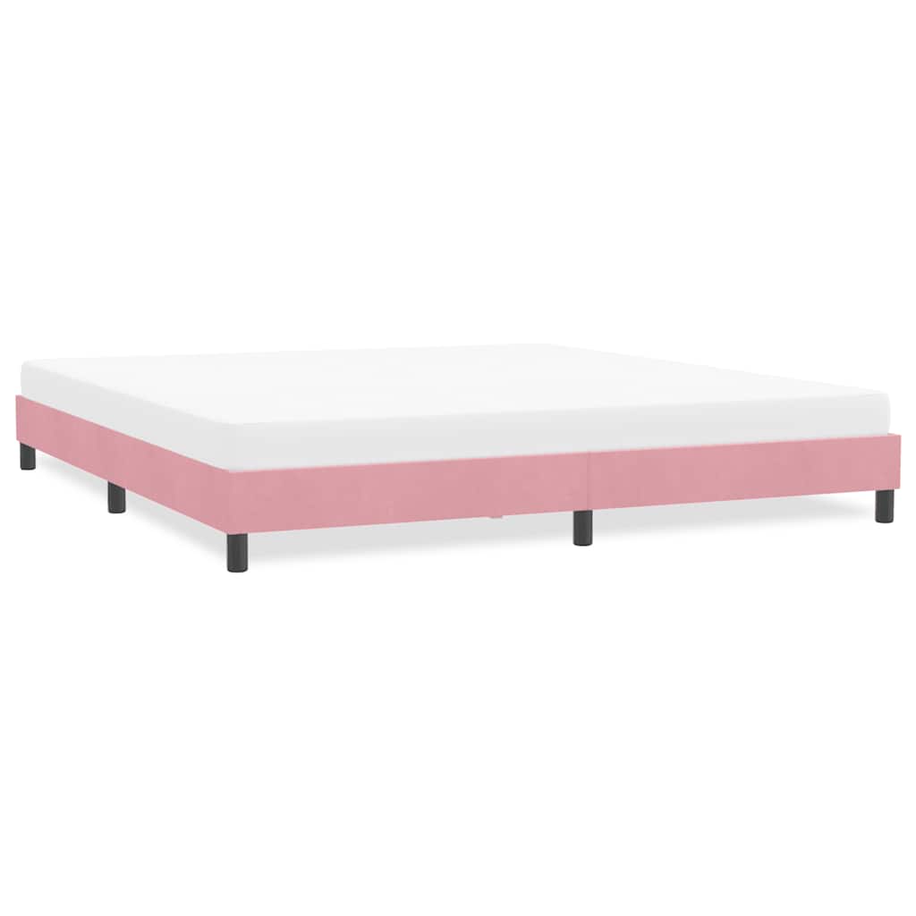 Estrutura de cama sem colchão 180x210 cm veludo rosa