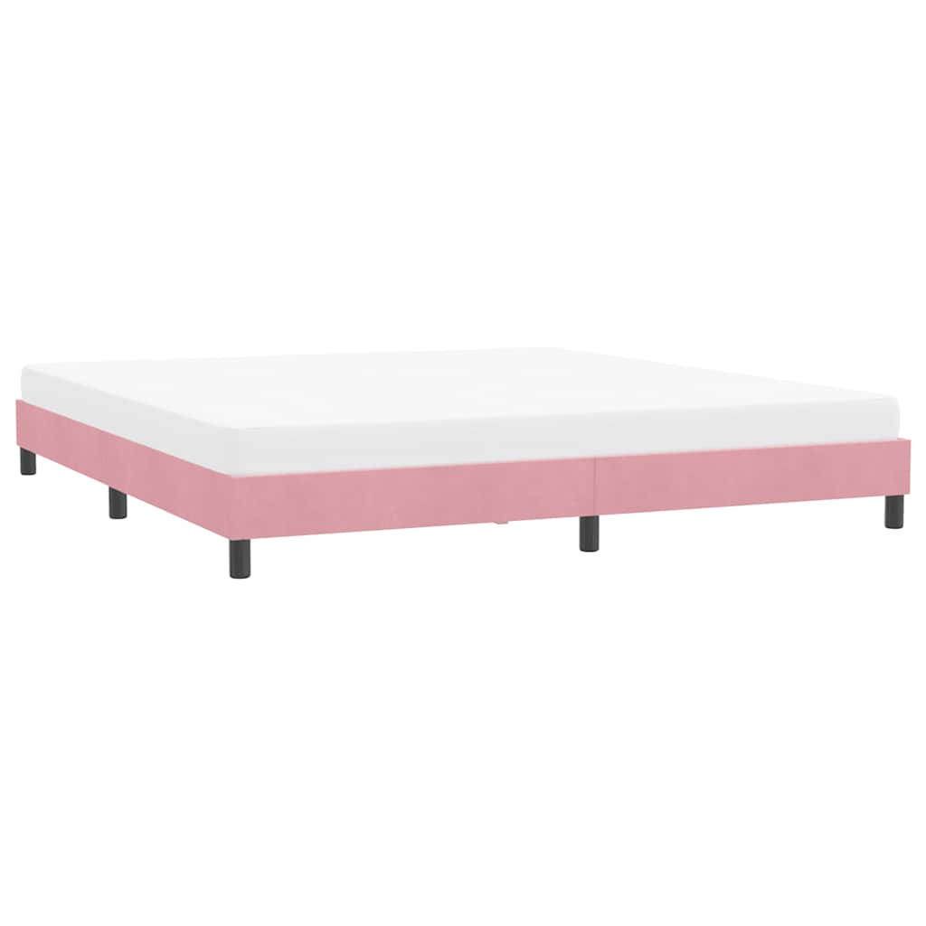 Estrutura de cama sem colchão 180x210 cm veludo rosa