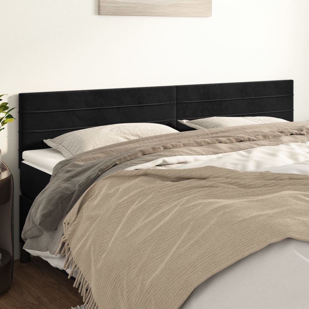 Cabeceiras preto 160x5x78/88 cm veludo