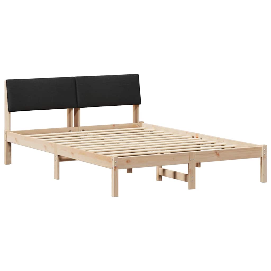 Estrutura da cama com cabeceira castanho e preto 140 x 190 cm