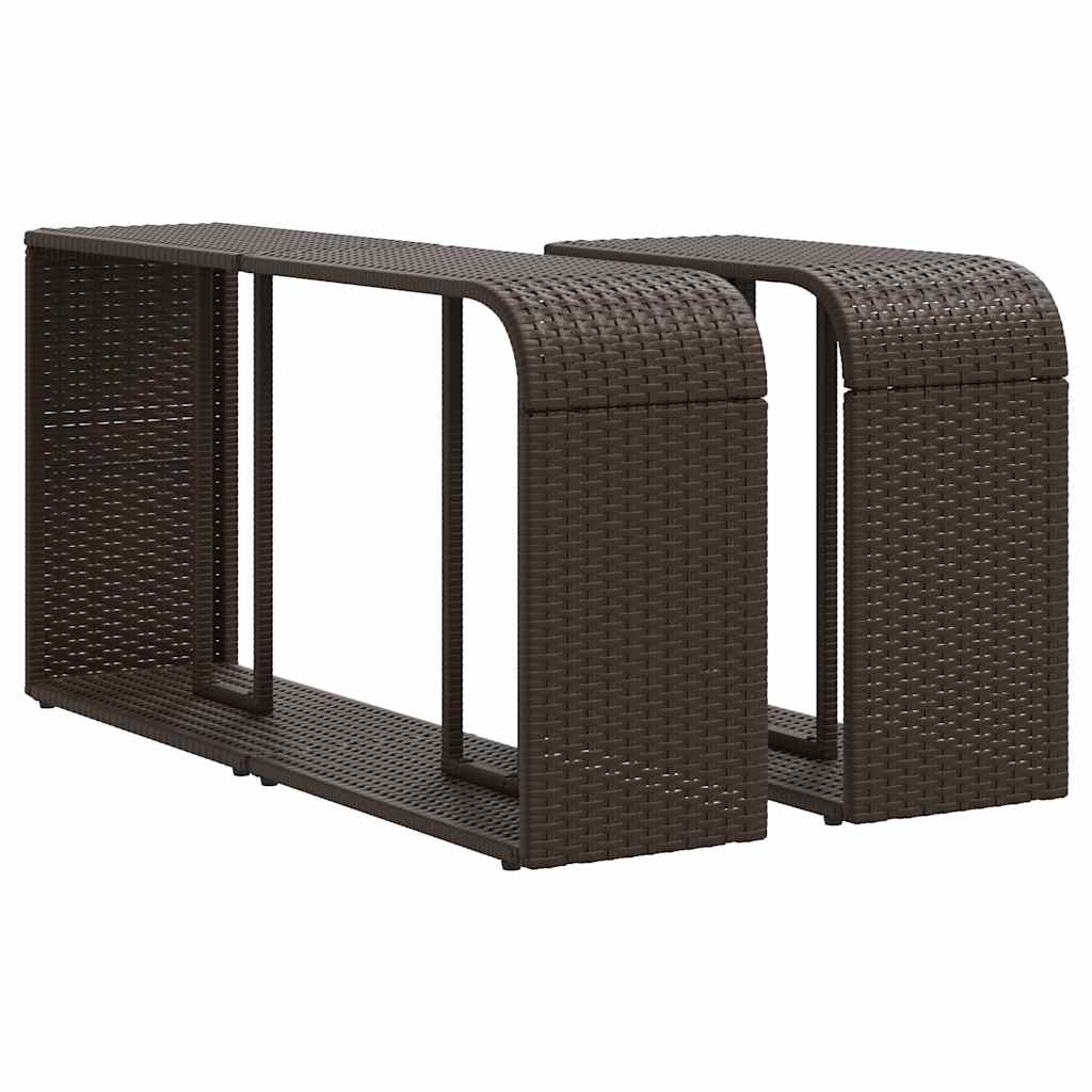 Conjunto de sofá de jardim com 10 peças e almofadas em rattan sintético marrom