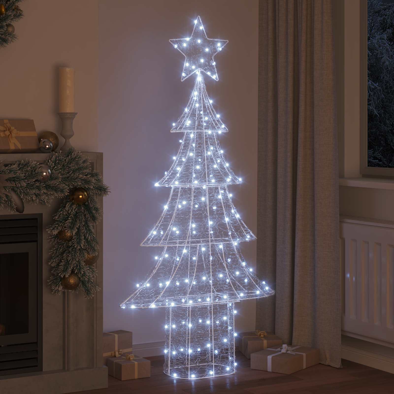 Árvore de natal com 240 leds branco frio 180 cm acrílo