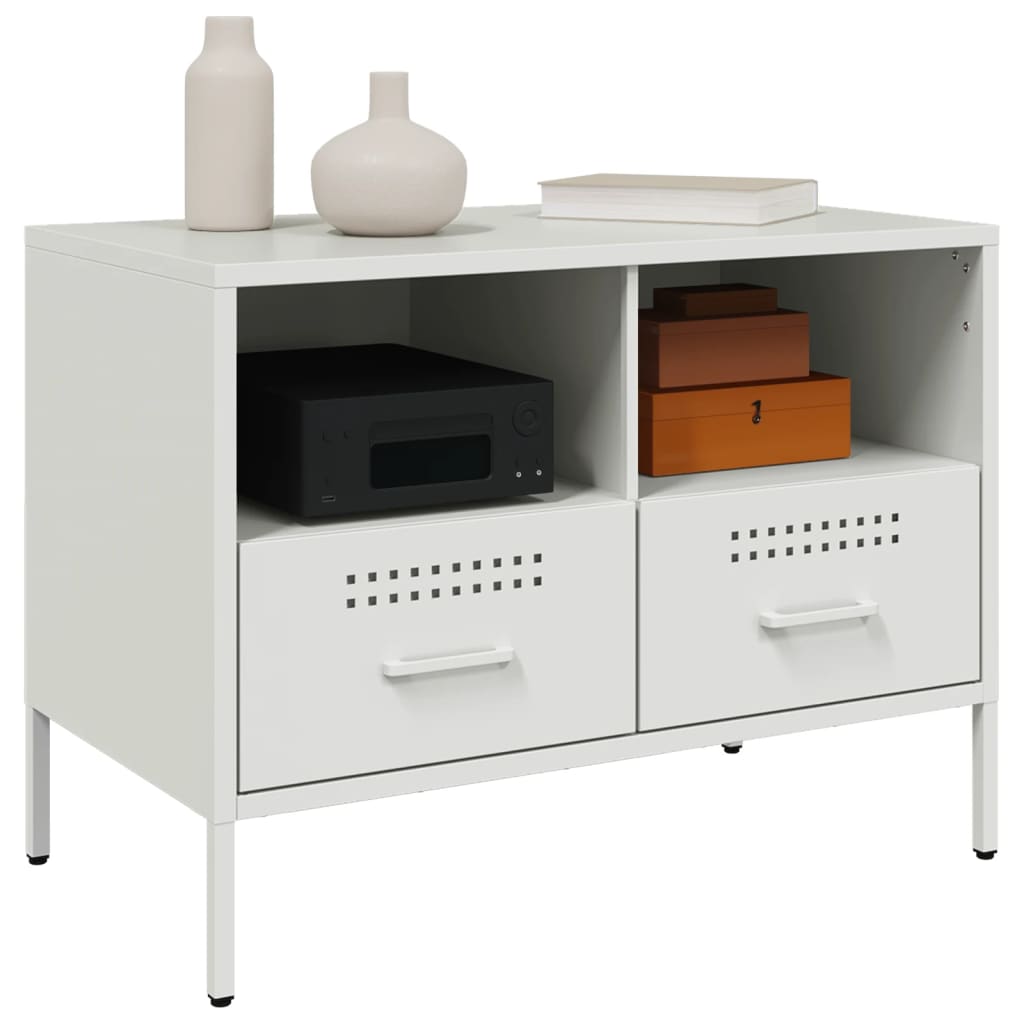 Móveis de TV 2 pcs 68x39x50,5 cm aço branco
