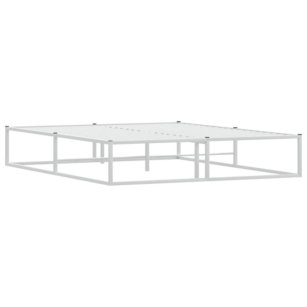 Estrutura de cama sem colchão branco 160x200 cm metal